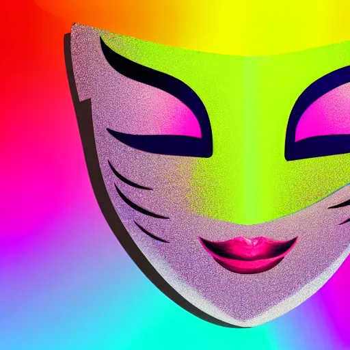 Image similar to party mask, silky texture, gradient, vector illustration, logo, aesthetic, 4 k, hd