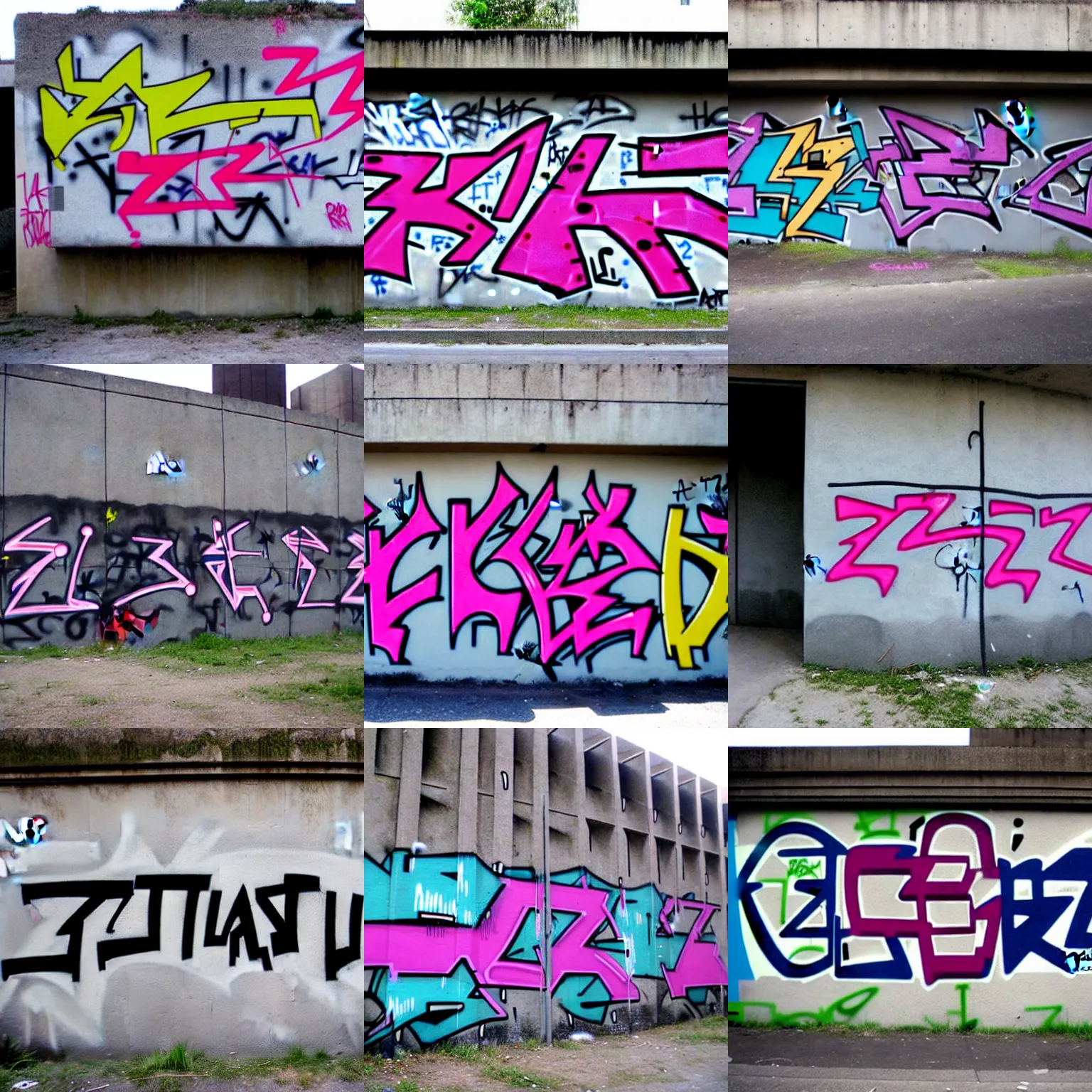 Prompt: brutalist ignorant graffiti that says zatla