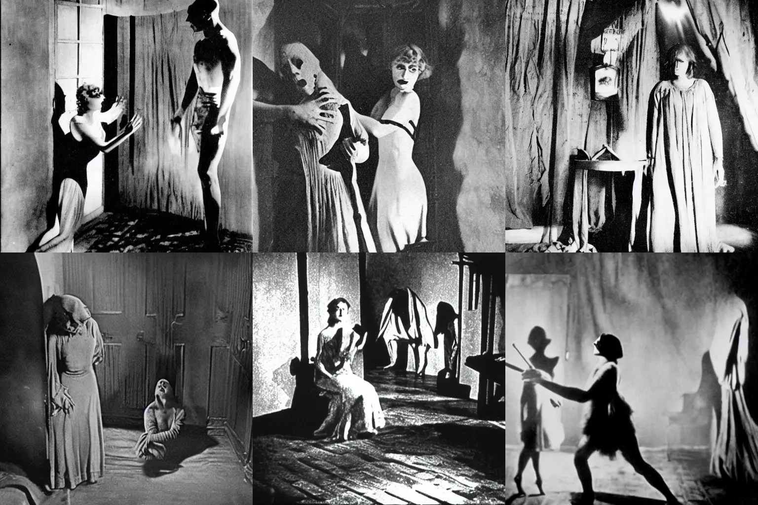 Prompt: horror scene in a room of torture in a 1 9 2 6 film by murnau with dolores costello. award winning photography.