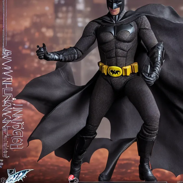 Image similar to a hot toys figure of batman, figurine, detailed product photo