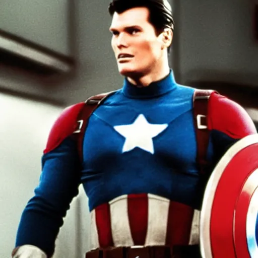 Image similar to Christopher Reeves as Captain America