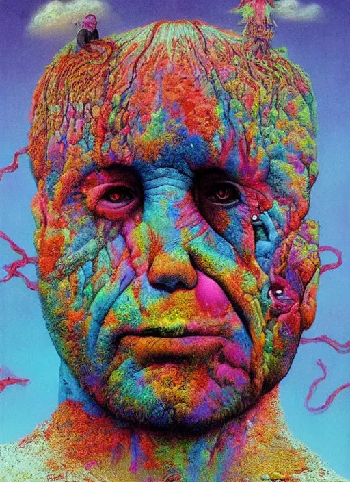 Image similar to alex jones by zdzislaw beksinski and lisa frank