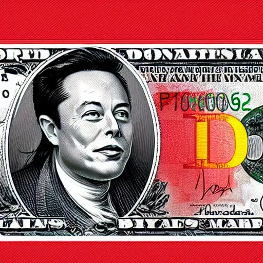 Image similar to Elon musk on the Mars Dollar bill