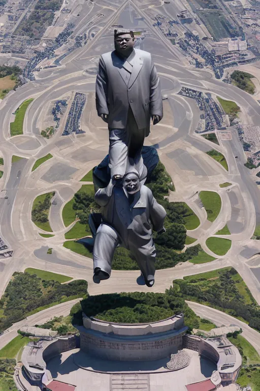 Prompt: a gigantic statue of kim jong un, nasa space photography, hubble telescope photoshot, symmetry, awesome exposition, very detailed, highly accurate, 8 k, sense of awe, aerial photography from the orbit