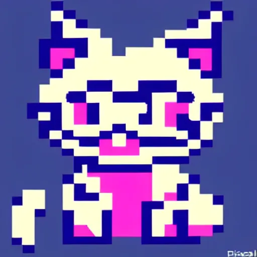 Image similar to cute cat , pixel art , toby fox