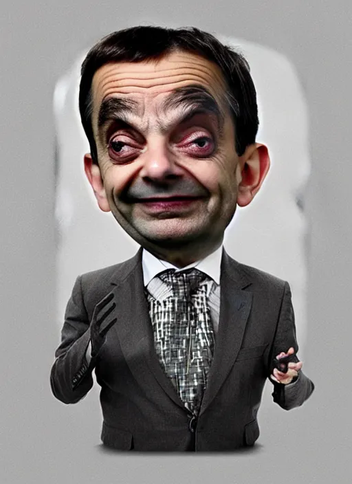 Prompt: Mr Bean as a Lovecraftian Daedric Horror