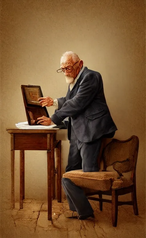 Image similar to old man doing hard work do what we can then leave it to god non - fiction elegant highly detailed digital painting 8 k uhd highly consistent object intricate sharp focus illustration render by octane, art by robin eley, paul lung, samuel silva