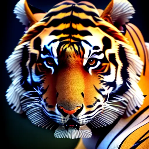 Image similar to A stunning oil painting of a tiger, artstation, smooth, sharp focus, 8K