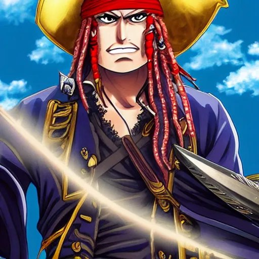 Pirate king, anime character, anime - AI Photo Generator - starryai