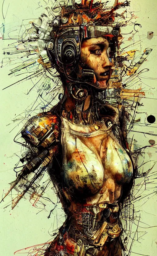 Prompt: beautiful girl made of mech mask rendered in unreal engine, cyberpunk, full body, rave, scifi, painted by albrecht durer | bernard buffet | carne griffiths | wlop