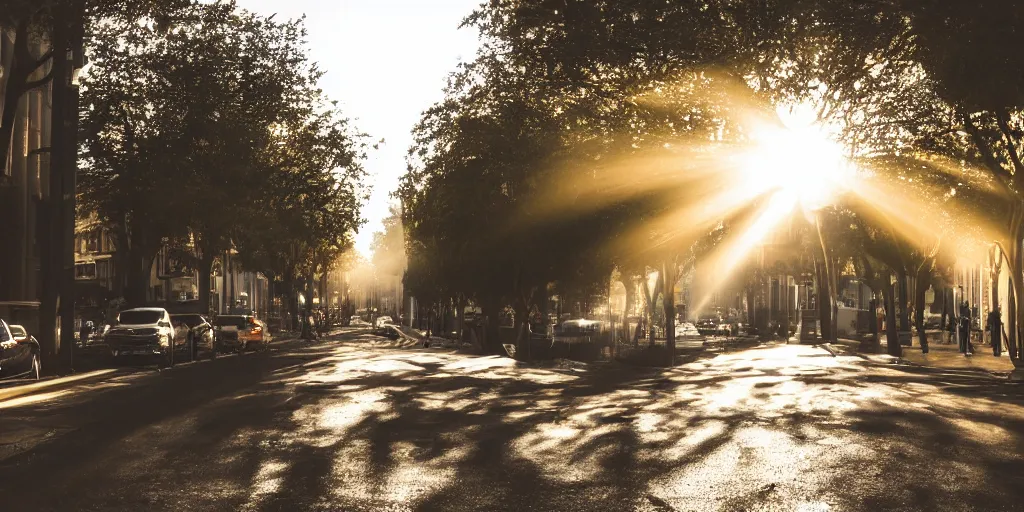 Image similar to light shining through the street