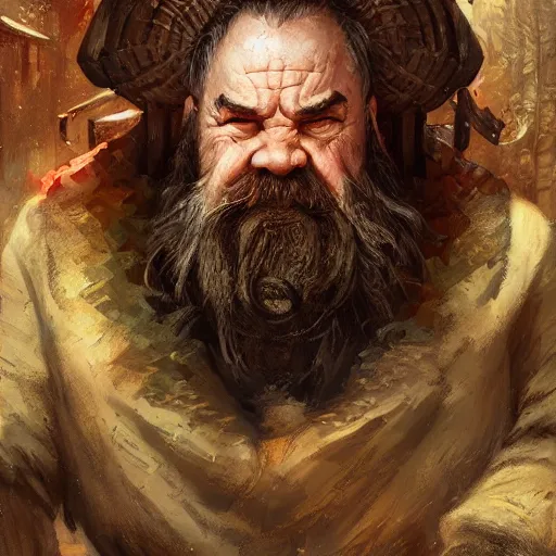 Image similar to a dwarf portrait by greg rutkowski, very coherent, hyper realism, high detail, vivid colors, octane render, unreal engine, 8k, Smooth gradients, High contrast, depth of field by Jacek Yerka