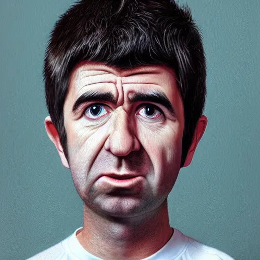 Prompt: Caricature portraits done of Noel Gallagher, realistic, hyperrealistic, very realistic, highly detailed, very detailed, extremely detailed, detailed, oil painting, digital art, trending on artstation