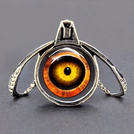 Image similar to jewelry shaped like the eye of sauron