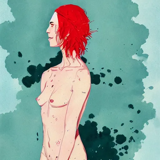 Image similar to a portrait of a character in a scenic environment by conrad roset