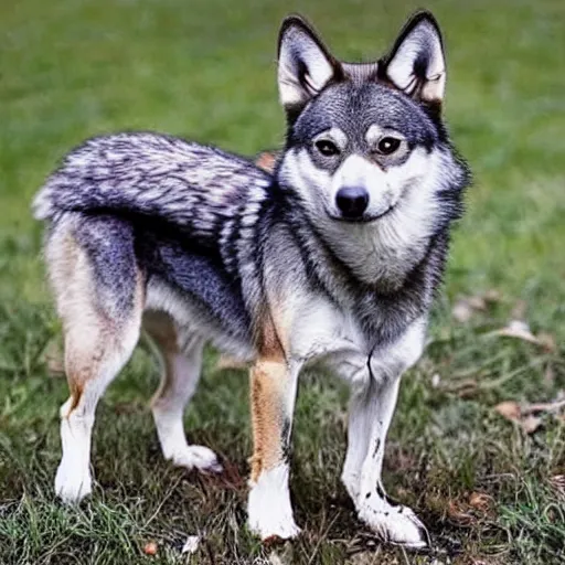 Image similar to a wolf and chihuahua hybrid