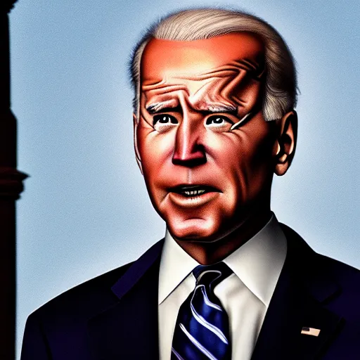 Image similar to joe biden optical illusion, movie still, cinematic lighting