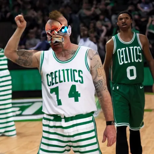 Image similar to walter white playing for the boston celtics