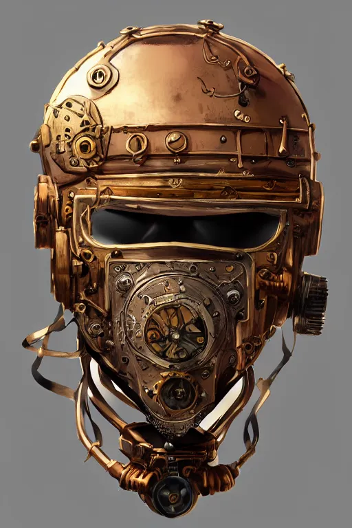 Image similar to steampunk helmet fantasy art mask robot ninja stylized digital illustration sharp focus, elegant intricate digital painting artstation concept art global illumination ray tracing advanced technology chaykin howard and campionpascale and cooke darwyn and davis jack