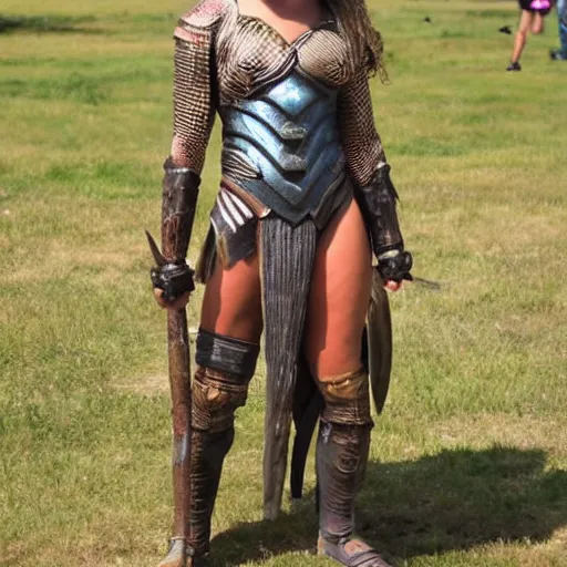 Image similar to full body photo of a female atlantean warrior