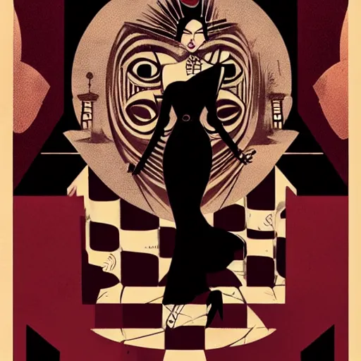 Image similar to art deco gothica by mcbess, greg rutkowski