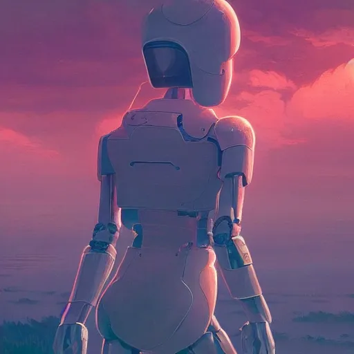 Image similar to illustration of a lonely robot seeks friend, intricate complexity, by greg rutkowski, artgerm, ross tran, conrad roset, takato yomamoto, ilya kuvshinov. 4 k, beautiful, cinematic dramatic atmosphere