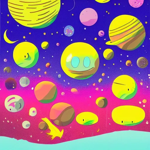 Prompt: Blob World aesthetic, Liminal space in outer space
