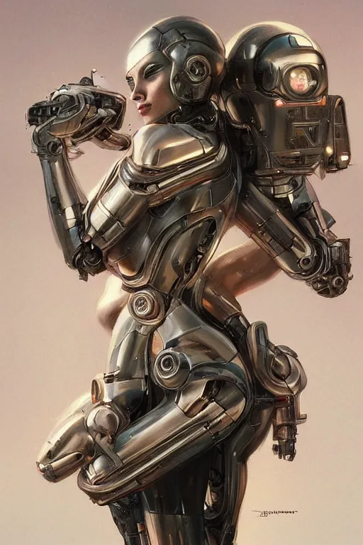 Image similar to Ultra realistic illustration, robot woman carrying baby with eyes closed, cyberpunk, sci-fi, fantasy, intricate, elegant, highly detailed, digital painting, artstation, concept art, smooth, sharp focus, illustration, art by artgerm and greg rutkowski and alphonse mucha