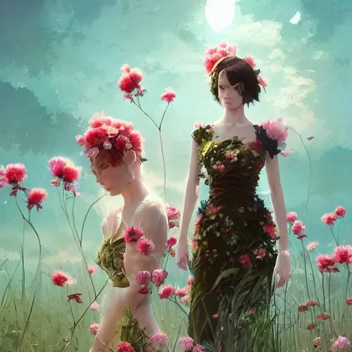 Image similar to kittens in flowers, intricate complexity, by greg rutkowski, artgerm, ross tran, conrad roset, takato yomamoto, ilya kuvshinov. 4 k, beautiful, cinematic dramatic atmosphere