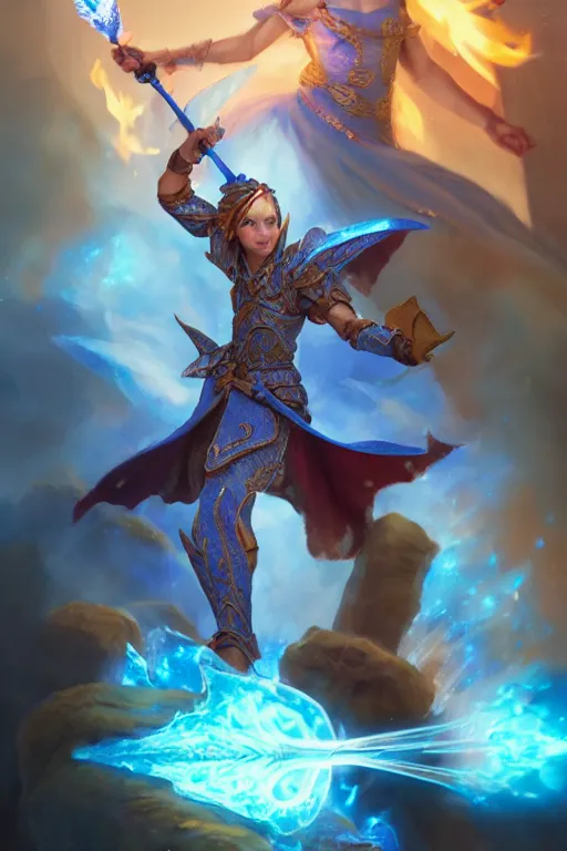 Image similar to legendary fairy prince hold flame staff, blue energy, highly detailed, d & d, fantasy, highly detailed, digital painting, trending on artstation, concept art, sharp focus, illustration, global illumination, ray tracing, realistic shaded, art by artgerm and greg rutkowski and fuji choko and viktoria gavrilenko and hoang lap