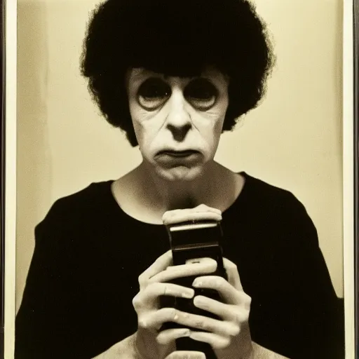 Prompt: portrait of virus performer by Diane Arbus, 50mm