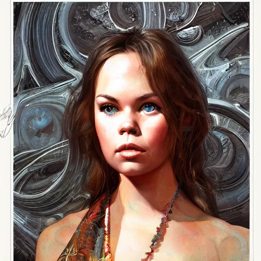 Image similar to a portrait of a young michelle phillips from mama's and the pappas urban motifs, intricate, elegant, highly detailed, digital painting, trending on artstation, concept art, smooth sharp focus, illustration, art by artgerm and greg rutkowski
