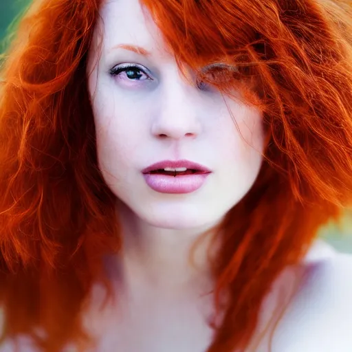 Prompt: beautiful ( ( ( redhead ) ) ) woman, closeup