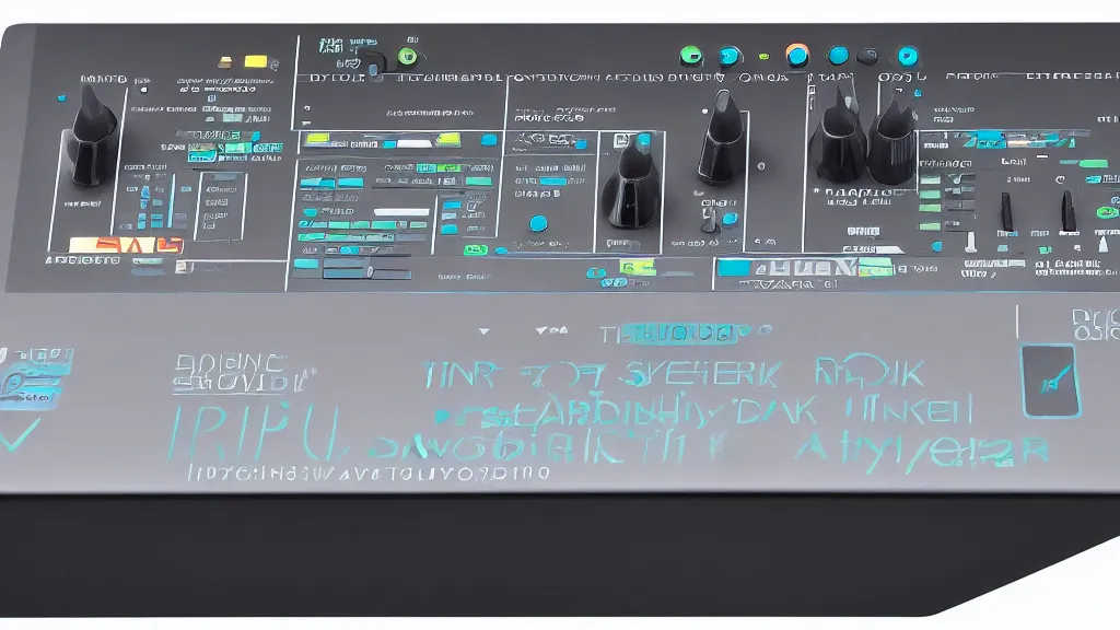 Prompt: iridescent fast - moving bank synthesizer