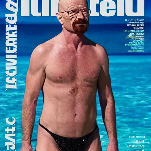 Image similar to Walter White on the cover of Swimsuit Illustrated (2020)