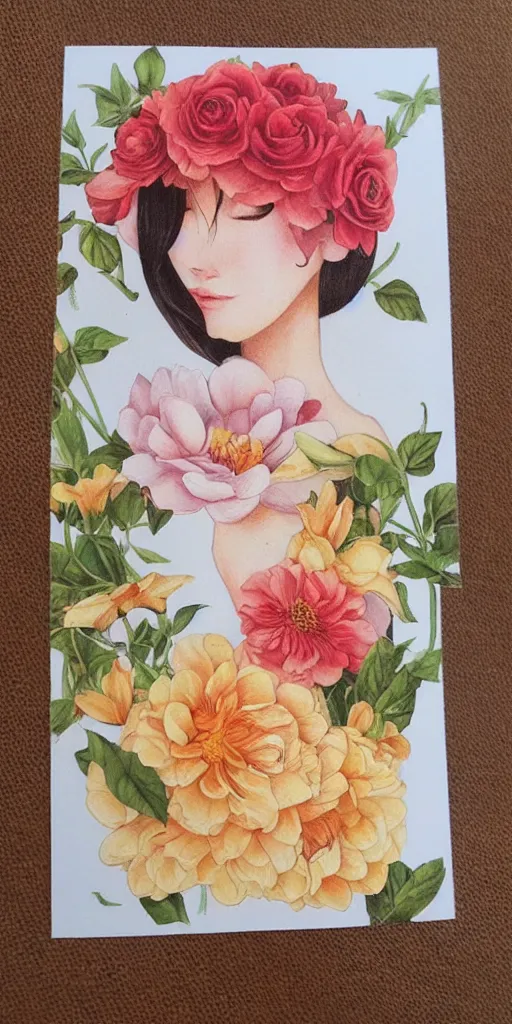 Prompt: beautiful flower, by tran nguyen, warm colors, cozy, etsy stickers, white border, sticker sheet, individual sticker