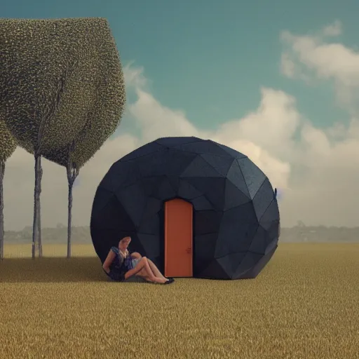 Image similar to a hut in the future made by beeple