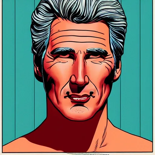 Image similar to richard gere retro minimalist portrait moebius starwatcher comic by jean giraud, 8 k