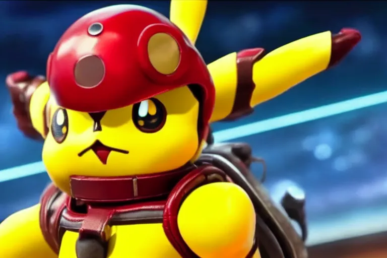 Prompt: samus aran as pikachu in the new live action pokemon movie