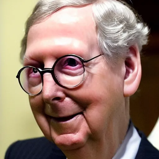 Image similar to mitch mcconnell as a turtle, hyper - realistic