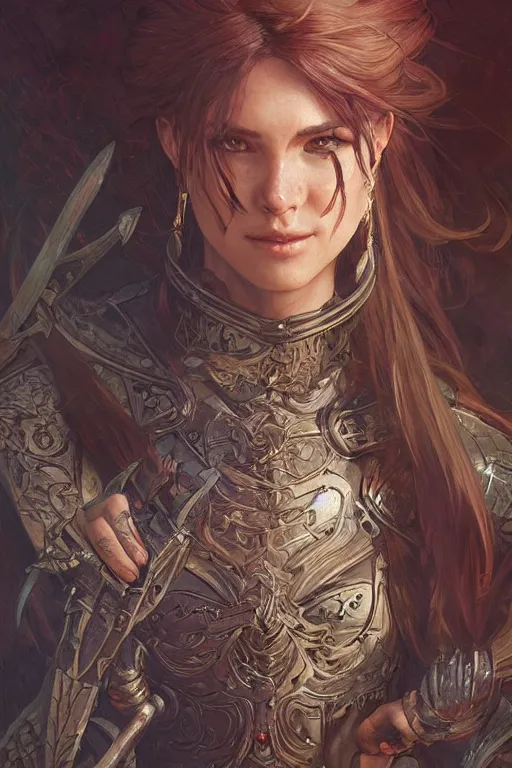 Image similar to a female medieval berserker, D&D, fantasy, intricate, highly detailed, digital painting, artstation, concept art, smooth, sharp focus, illustration, art by artgerm and greg rutkowski and alphonse mucha