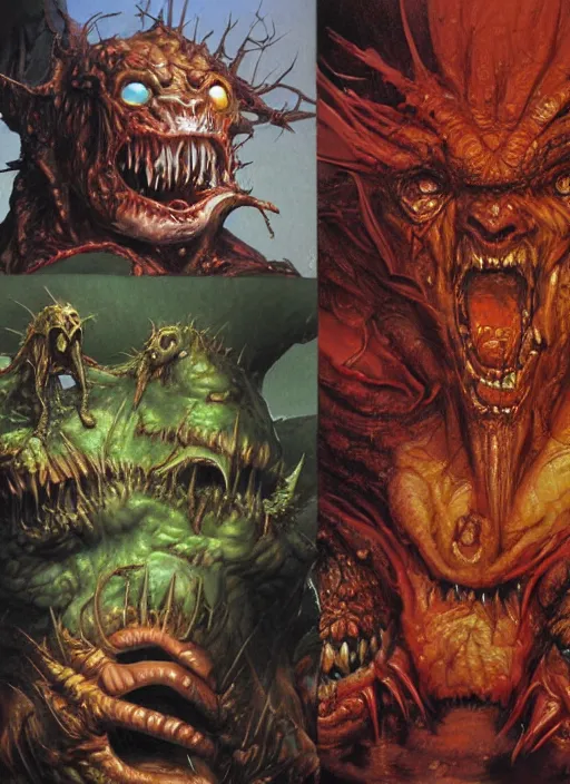 Prompt: close up portrait, agony emote, painting illustration, fighting fantasy cover by peter andrew jones, by russ nicholson, by ian miller, by iain mccaig, by malcolm barter, by alan langford, detailed