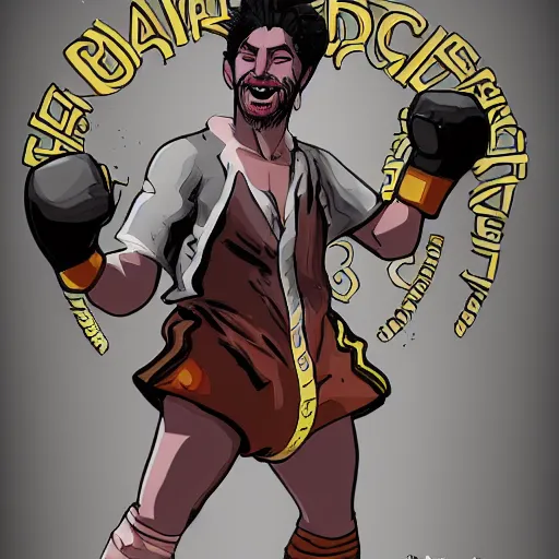 Image similar to baroque mma fighter, color, lastman comic, bastien vives style, character concept