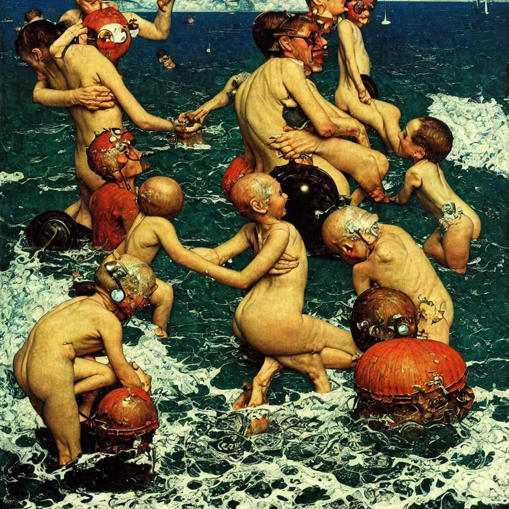 Image similar to the oceans of time will grind us all to dust, surreal, oil on canvas, by norman rockwell