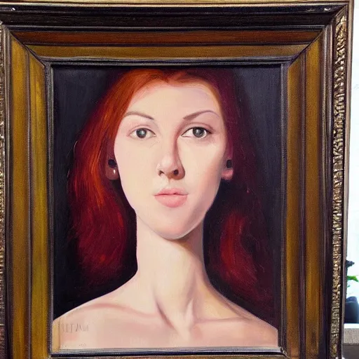 Prompt: ultrarealism oil painting, woman with square mirror face, portrait