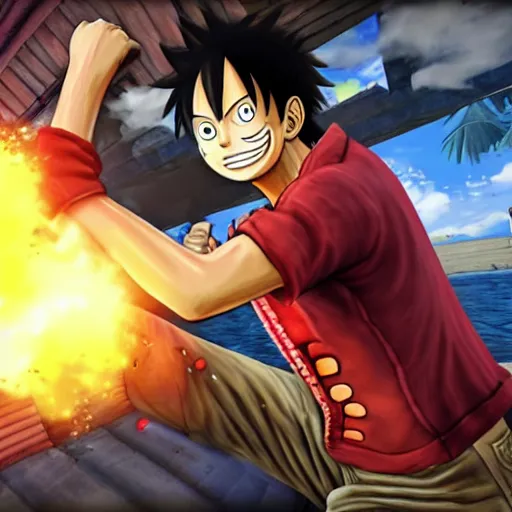 Image similar to Screenshot of Luffy in CS:GO