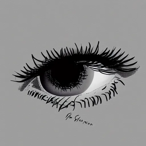 Prompt: minimalist eye illustration by zaha hadid