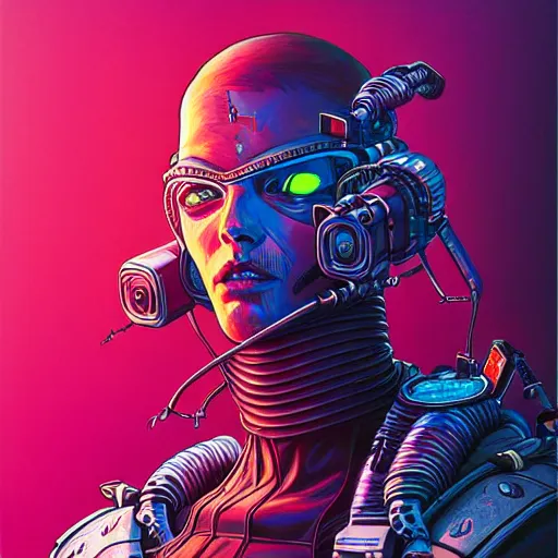 Prompt: portrait painting of a cyberpunk road warrior, sharp focus, award - winning, trending on artstation, masterpiece, highly detailed, intricate. art by josan gonzales and moebius and deathburger