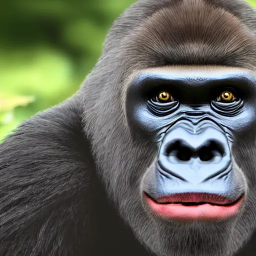 Image similar to a gorilla with Steve Buscemi's face, 8k, ultra realistic, render