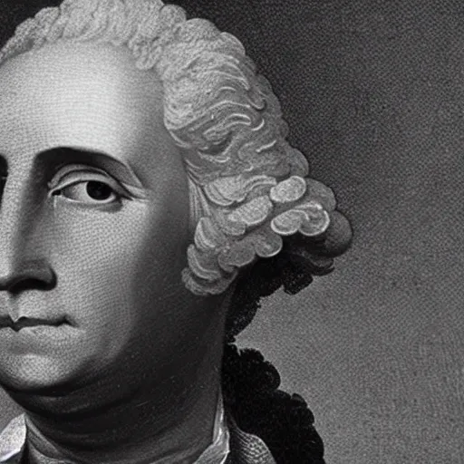 Prompt: George Washington’s head attached to a washing machine